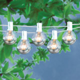 The Holiday Aisle® 10 Lt G40 Light Set With Silver Dipped, Clear, White Wire