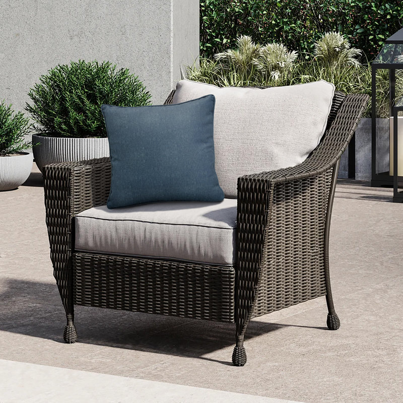 Outdoor Solid Pillow, Blue, 18"H x 18"W