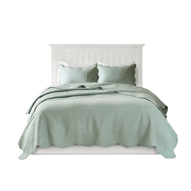 Courtepointe réversible 3 pièces très grand / très grand, bord festonné, rembourrage 90% coton, microfibre, bordures en option de finition, rembourrage, fraîcheur préservée,