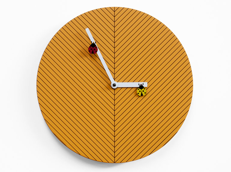 Vita Wood Wall Clock, Light Orange