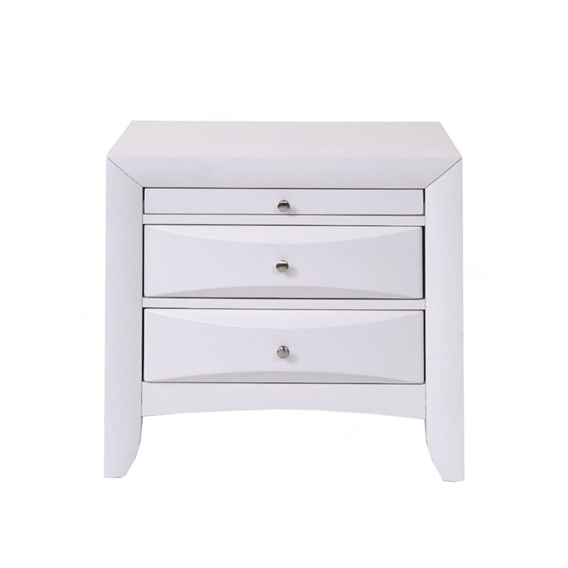 Transitional Nightstand With Drawer, White