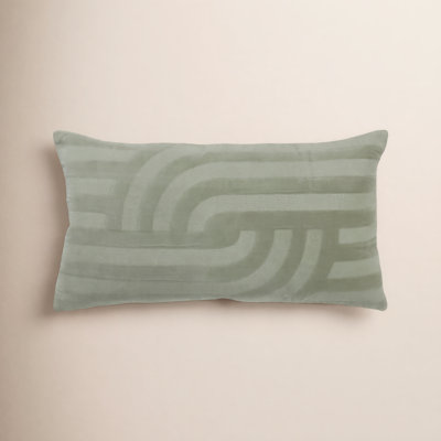 26" x 14" Embroidered Cotton Pillow Cover & Insert