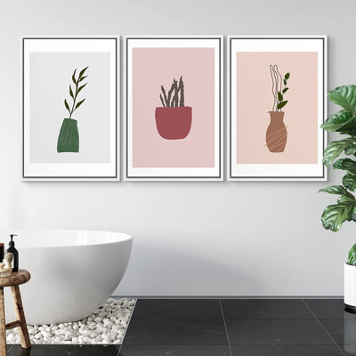 3 pièces, cadre flottant, impression sur toile