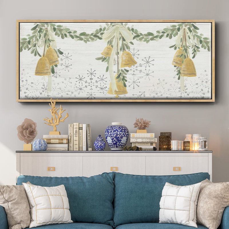 Holidy Bells- Framed Canvas, 20" H x 50" W