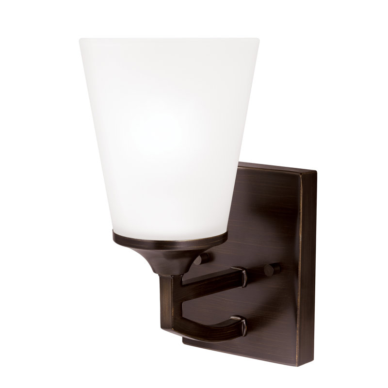 Hanford One Light Wall / Bath Sconce from Generation Lighting , Satin etched, Burnt Sienna