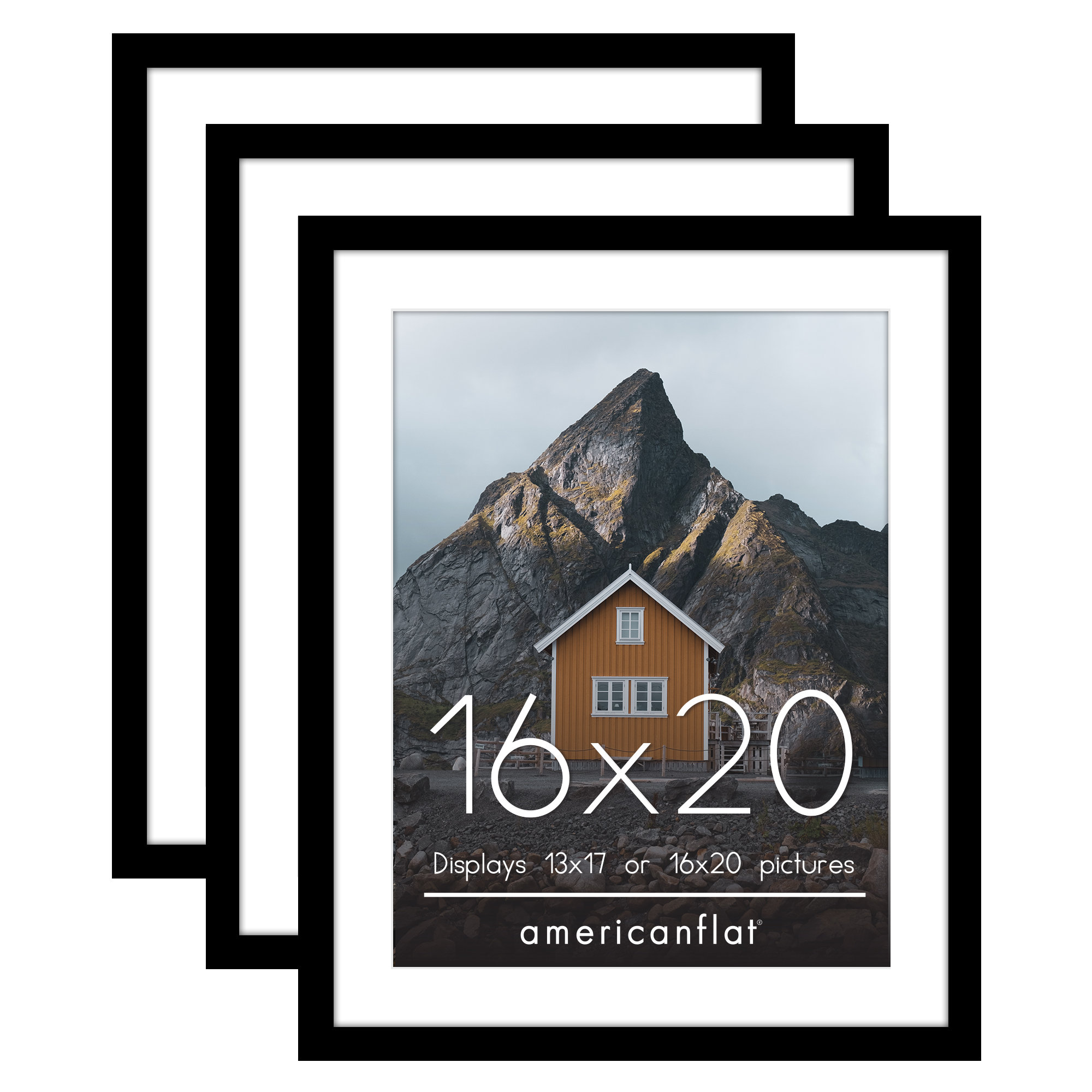 Latitude Run® 16x20 Black Picture Frames - Shatter-Resistant Glass - 3 Pack Wayfair