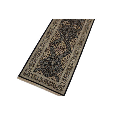 Tapis de couloir oriental en laine noué à la main 3 pi 2 po x 12 pi 8 po Abagail