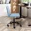 Blue Office Chair - Swivel & Height Adjustable, Comfortable Fabric Upholstery, Stable Metal Base, Thick Foam Back Support, 5 360° Blue, Customizable For Optimal Comfort, Breathable-273203918