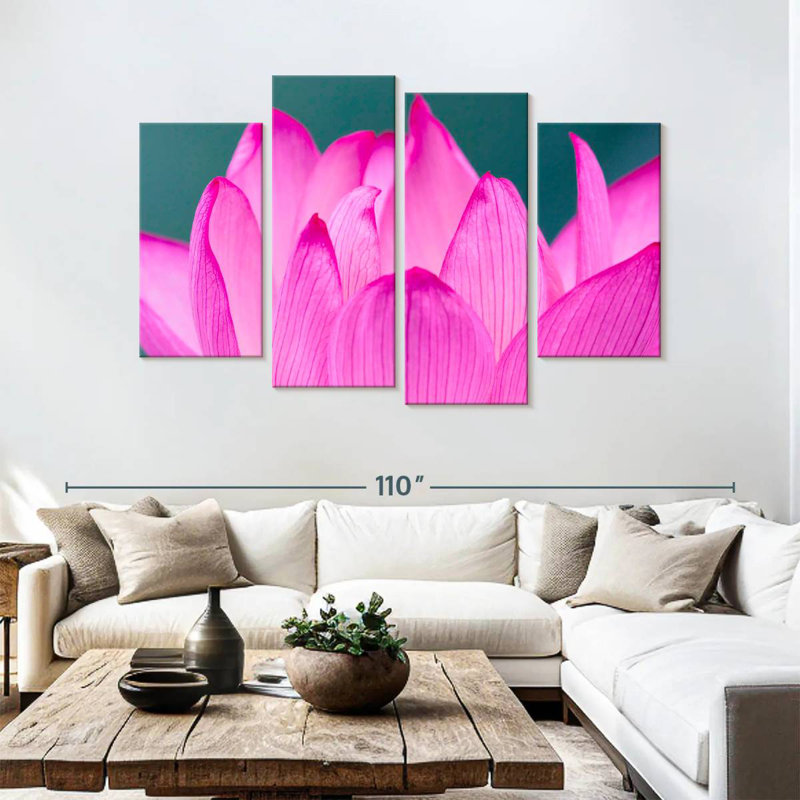 Lotus rose chaud Harnek, H 54 po x l 84 po