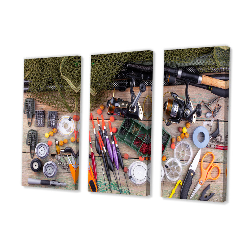 Finishing Equipment II - Hunting & Fishing Canvas Art Set, 28" H x 36" W