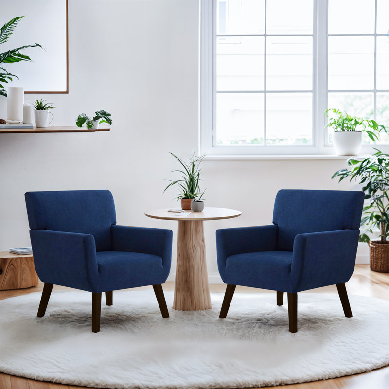 28.7''W Upholstered Accent Chair(Set Of 2), Blue