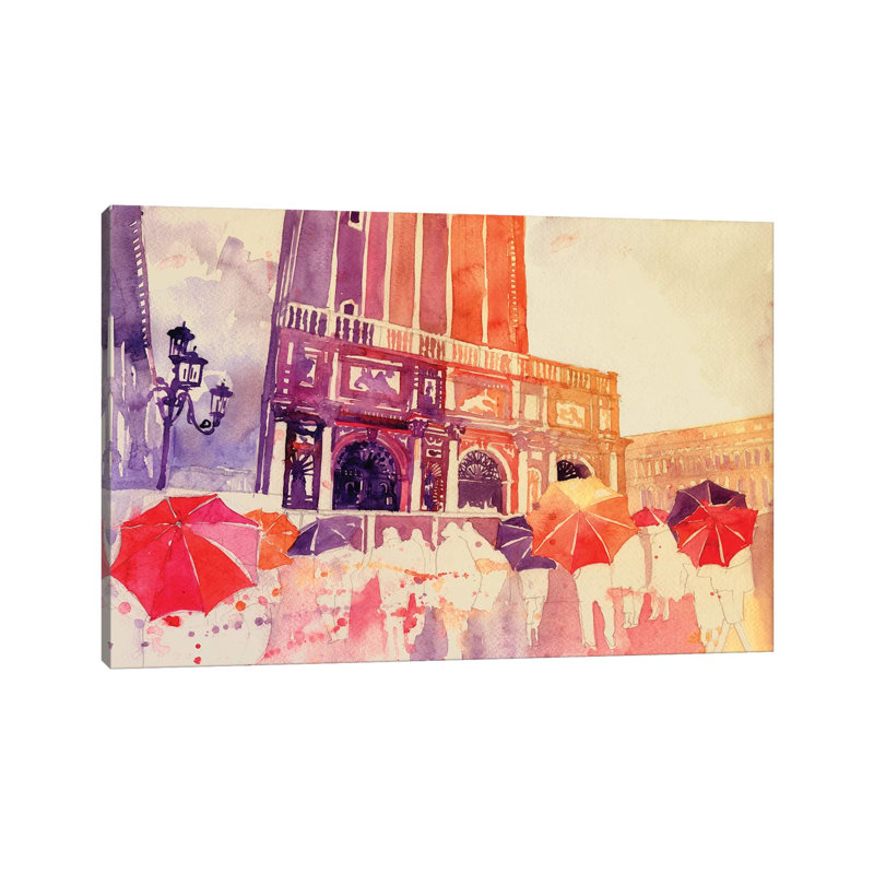 Summer Drizzle in Venezia 1 Piece Wrapped Canvas Painting, 20.32cm H x 30.48cm W x 1.91cm D
