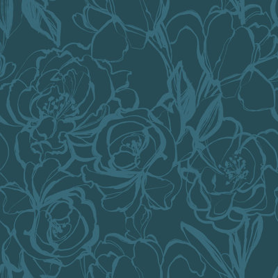 Floral Cluster 33' L x 20.5" W  Wallpaper Roll