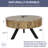 Handcrafted Rustic Round Mercury Coffee Table - Natural Mango Wood with Metal Legs