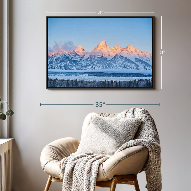 «Frozen Grand Tetons Wall Art», H 21 po x l 31 po