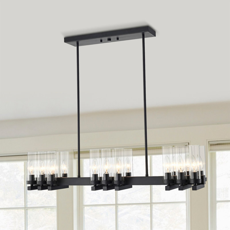 Lustre pour îlot de cuisine 35 lumières 18 lumières, Noir