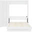 Lit blanc compact avec tablettes, garde-robe, lumières à DEL - pour le bureau personnel, la chambre d'amis, la salle de sport-270759374-270759369