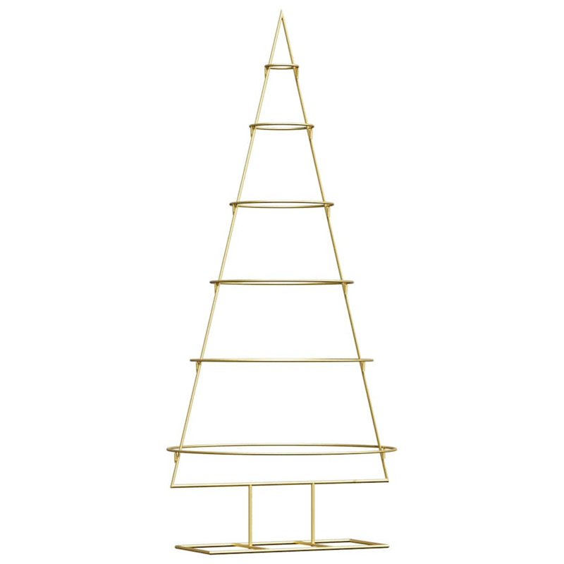 Metal Christmas Tree with Stand Gold Powder-coated steel, 4.1' H