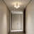 17.7" Gold 3-Light Semi-Flush Mount Chandelier