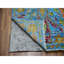 Tapis surdimensionné noué à la main 12 pi 3 po x 15 pi 0 po bleu, 100% laine, tissé Oushak