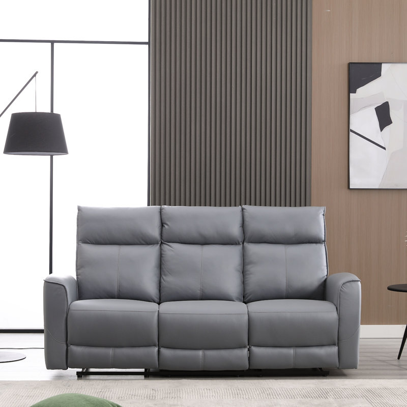 78.35'' Wide Pineapple-Textured Chenille Manual Reclining Loveseat Sofa With Center Console & Cup Holders, Slate Gray