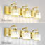 Luminaire de meuble-lavabo moderne en cristal avec finition et abat-jour en cristal transparent Ralbay pour salle de bain ou miroir-611990999