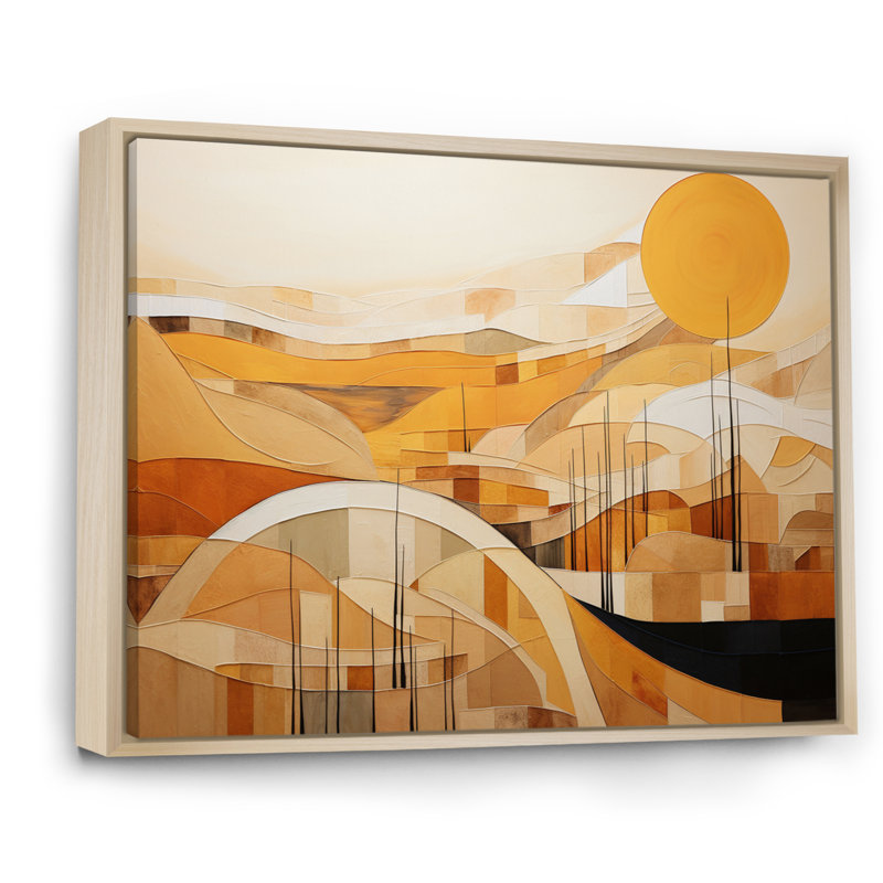 " Abstract Canyon Mirage ", 24" H x 32" W x 1" D, Natural Floater Framed