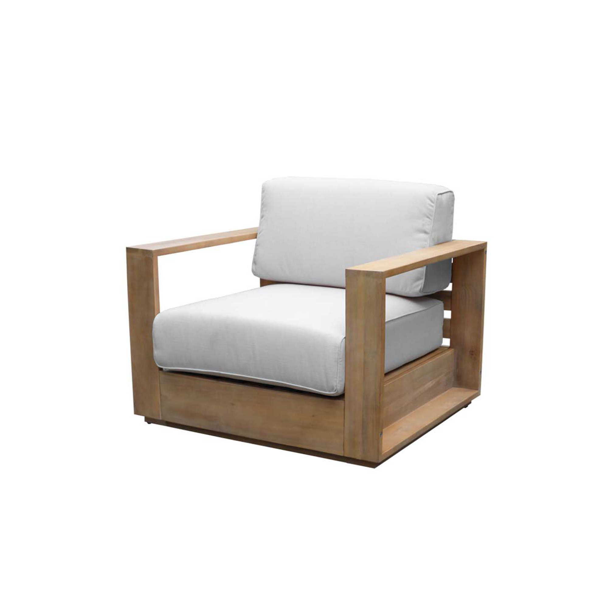 Harbor Patio Chair with Cushions, Natural Wood