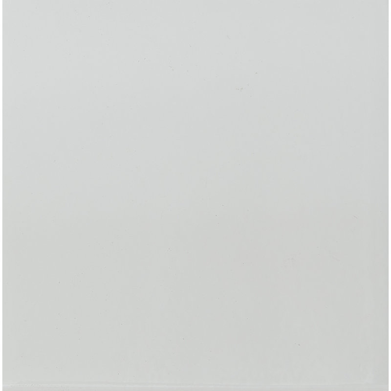 Table de salle à manger 71 "en verre transparent et blanc et gris avec base en acier inoxydable, White/Grey
