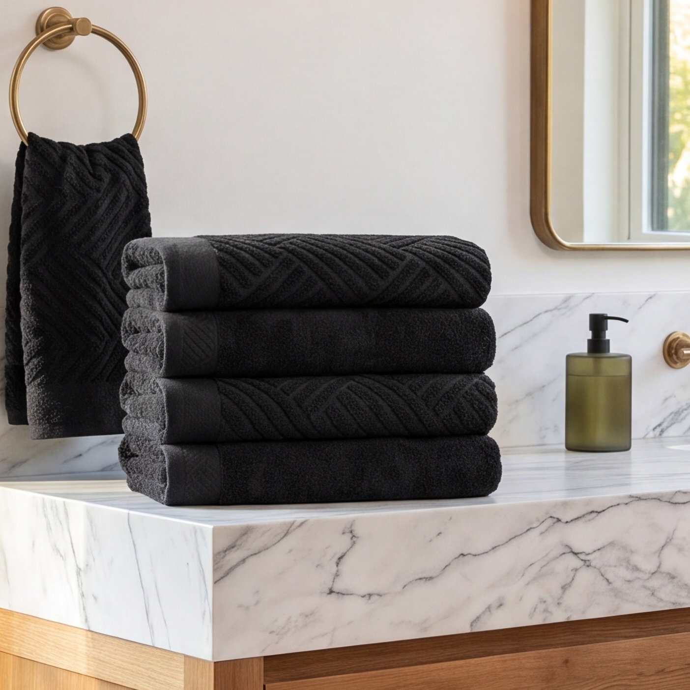 Osterley Egyptian Cotton Bath Towels, Black