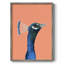 «Peach Peacock Portrait I», reproduction encadrée - bois massif-5629011