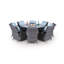 Otero 8 - Person Wicker Patio Dining Set with Round Table , Cushions Included-419823972-419823963