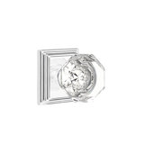 Privacy Old Town Clear Crystal Knob with Wilshire Rose