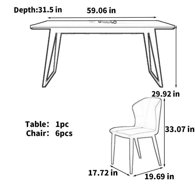 Solai, H 29,92 po x L 59,06 po x l 31,5 po, 7