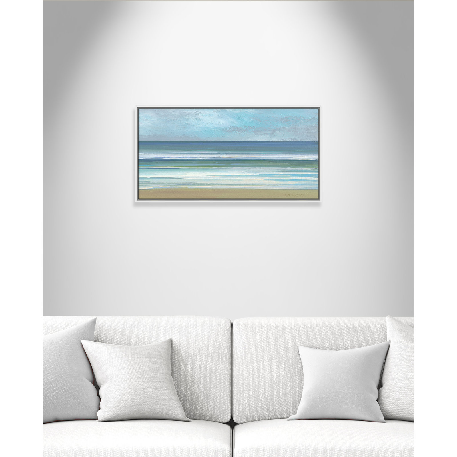 Abita "Gentle Waves II" Print by Sally Swatland, 16.5" H x 31.5" W, White