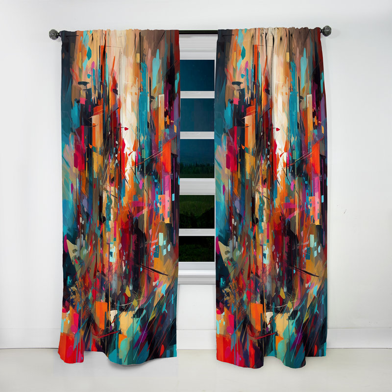 Exploration de la tranquillité abstraite II - Rideau moderne - Velours obscurcissant - 1 panneau, L 52 po x L 90 po