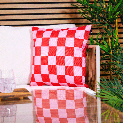Checkerboard & Stripe Indoor-Outdoor Cushion