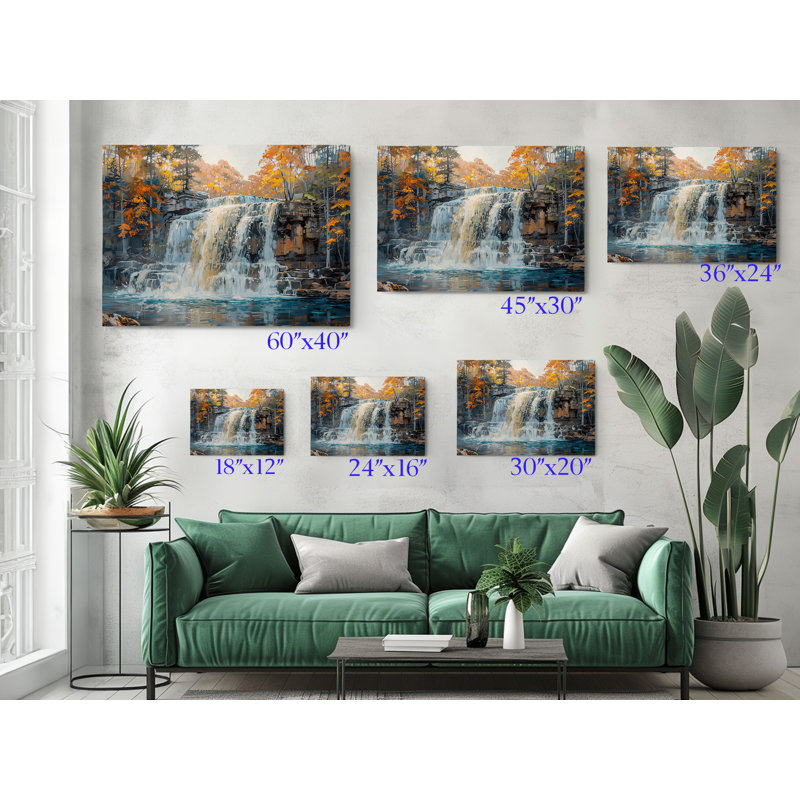 Reproduction d'art sur toile, peinture à l'huile d'une chute d'eau, décoration murale moderne pour la maison et le bureau