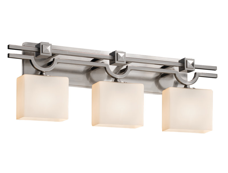 Éclairage pour meuble-lavabo 3 lumières Casson, Nickel brossé, Tissage