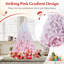 Arbre de Noël artificiel 6 pi avec 820 branches et base pliante en métal blanc et rose-1036524048-1036524052