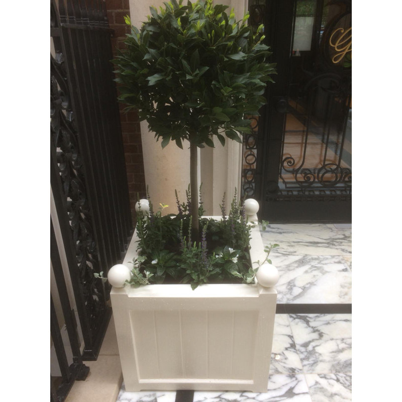 Pendle Fiberglass Window Box Planter, 35cm H x 38cm W x 38cm D, White