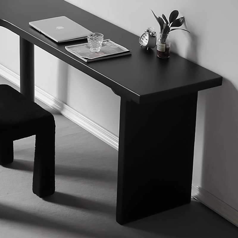 Black L-shaped pine creative desk