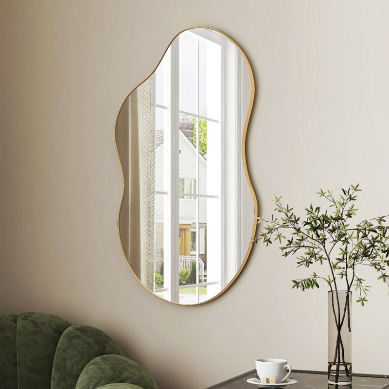 Miroir mural Ashane, Laiton antique, 32 po x 19 po