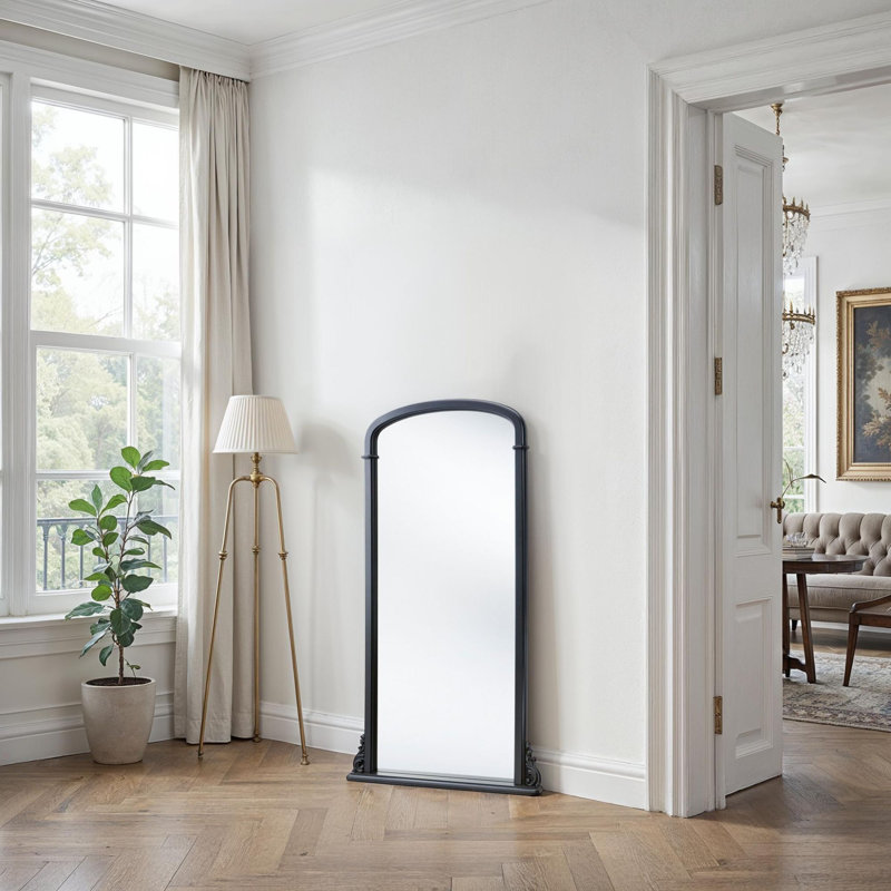 Eloquent Tall Georgian Mirror, Matte Black