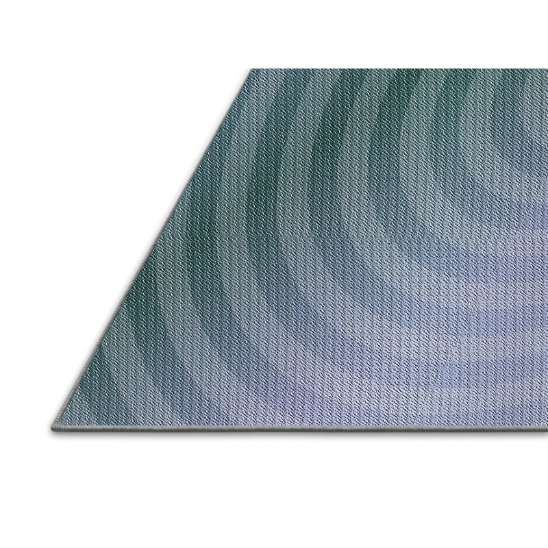 Tapis bleu/gris ciel à motifs, Rectangle 5 pi x 7 pi