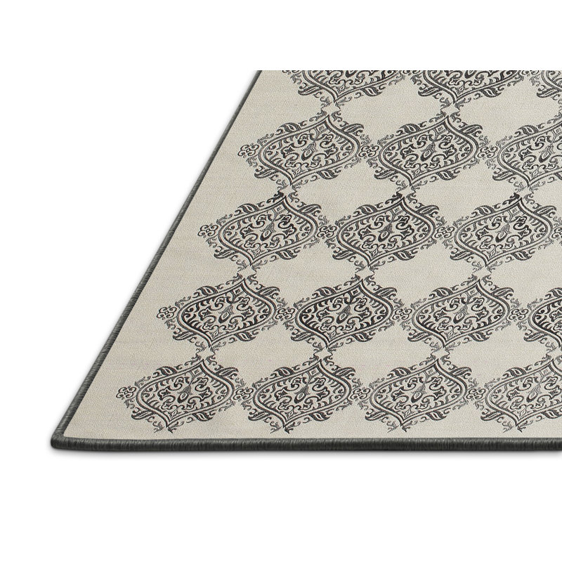 Tapis gris/zone noire contemporaine, Rectangle 8 pi x 10 pi