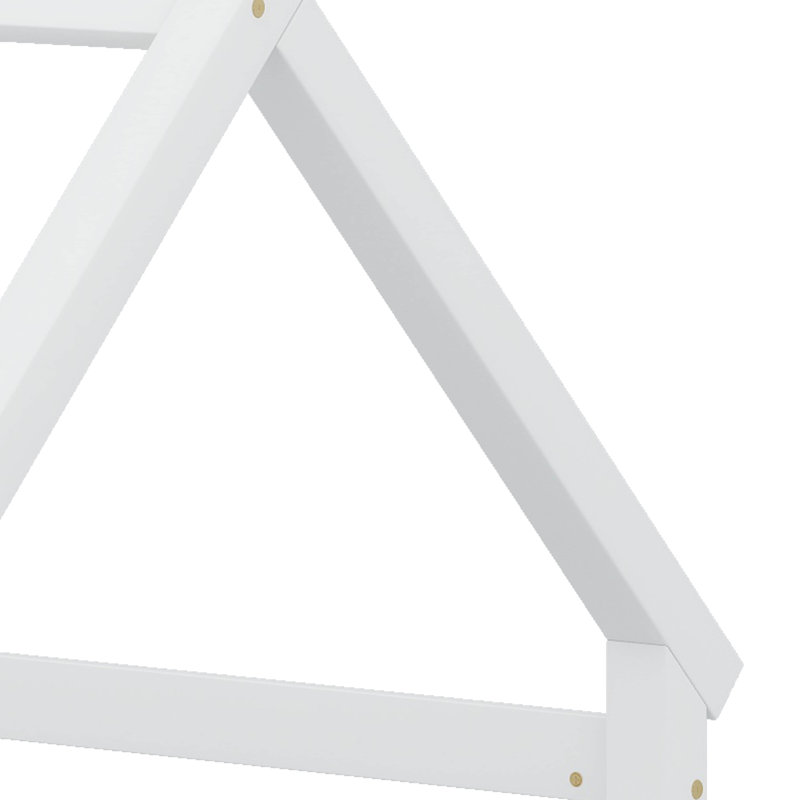 Lit en bois avec clôture et porte, Lit simple, Blanc