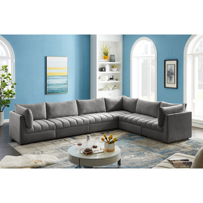 Ensoll Velvet L-Shaped Sectional Reversible