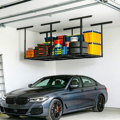 3 supports de rangement de garage supérieurs de 8 pi, supports de plafond réglables, système de rangement robuste pour tablettes de garage, capacité de poids de 600 lb