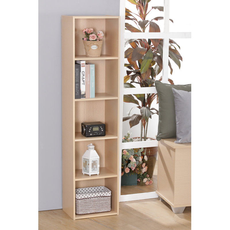 Eloah 132cm H x 32cm W Solid Wood Standard Bookcase, Brown, 32cm x 132cm x 24cm